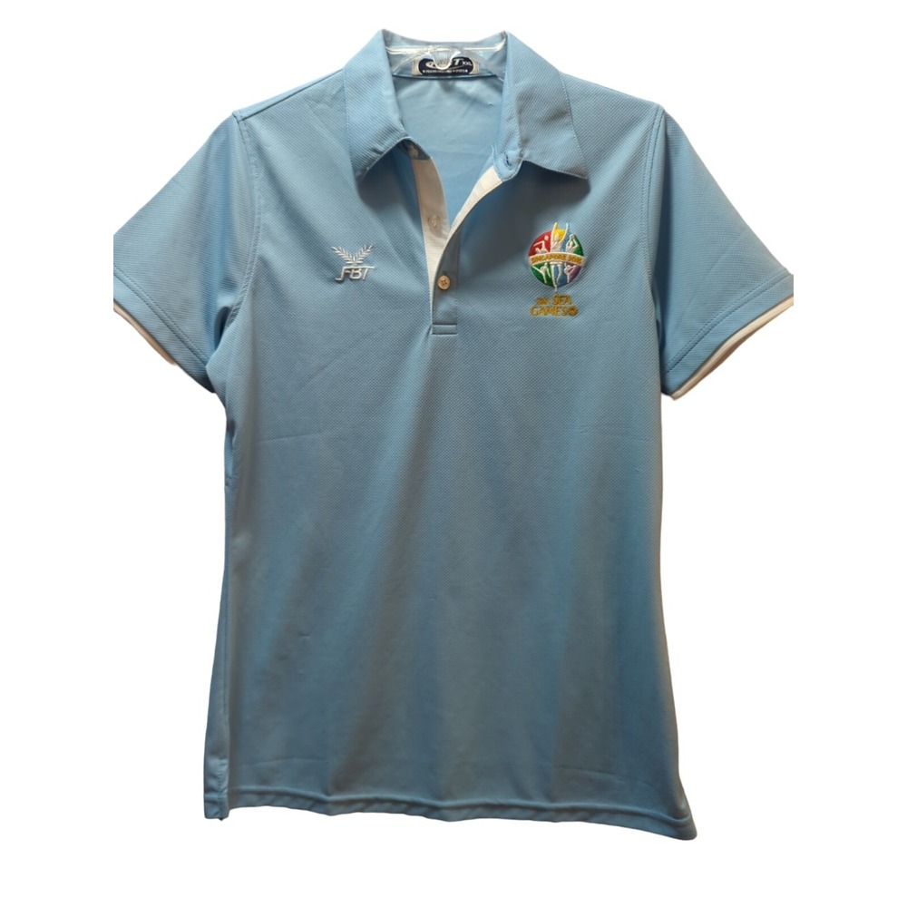 Singapore 2015 28th SEA Games FBT blue polo shirt top Women XXL fits US Medium M